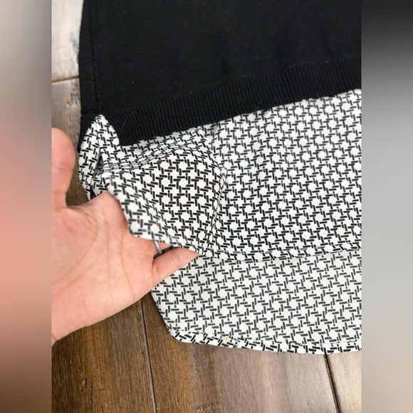 Adrianna Papell Sweater Top Layered Twofer Polka Dot Blouse Y2K - Picture 6 of 11
